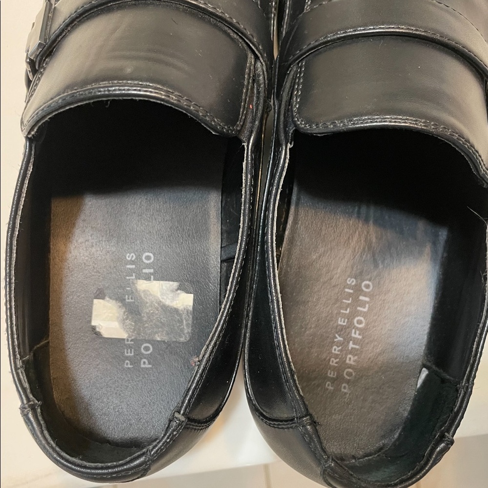 Perry Ellis Portfolio Dress Shoe Black Size 11 1/2 - Picture 7 of 8